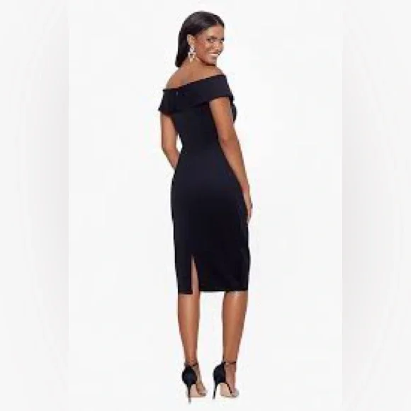 NWT Xscape, Elegant Black Off-Shoulder Dress - Picture 4 of 12